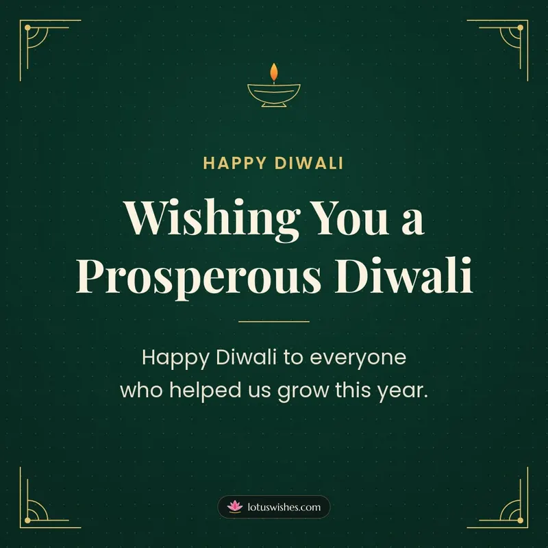 Wishing You a Prosperous Diwali – Business & Clients Diwali wishes image in English (square)