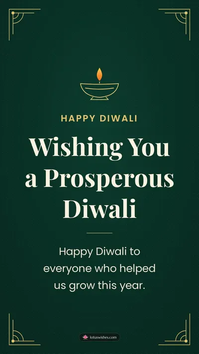 Wishing You a Prosperous Diwali – Business & Clients Diwali wishes image in English (story)