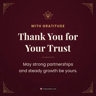 Thank You for Your Trust – Business & Clients Diwali wishes image in English (square)