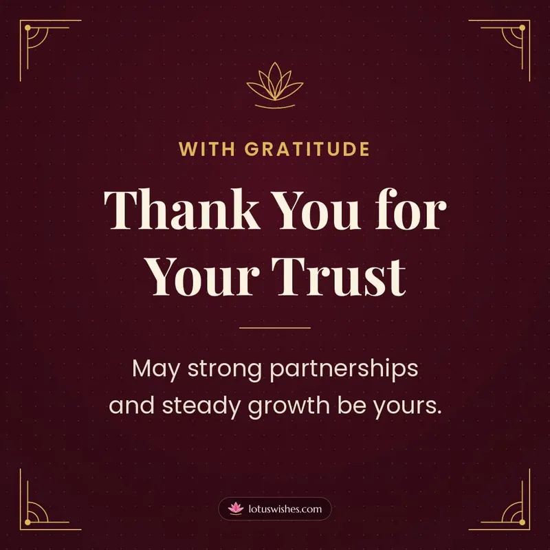 Thank You for Your Trust – Business & Clients Diwali wishes image in English (square)