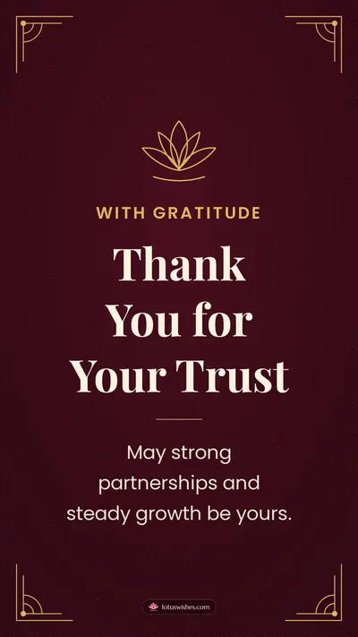 Thank You for Your Trust – Business & Clients Diwali wishes image in English (story)