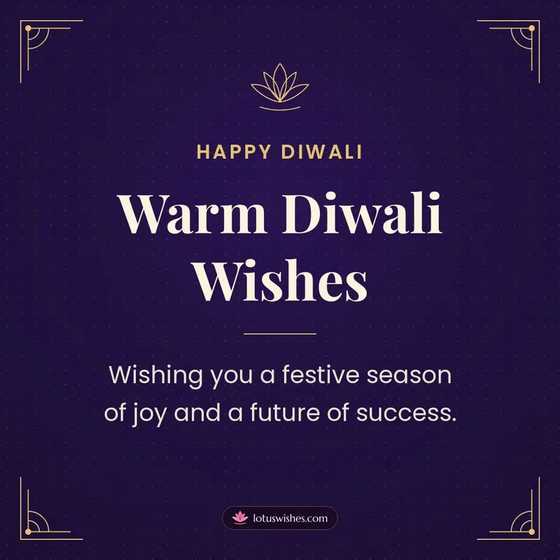 Warm Diwali Wishes – Business & Clients Diwali wishes image in English (square)