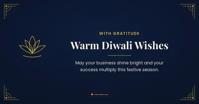 Warm Diwali Wishes – Business & Clients Diwali wishes image in English (landscape)
