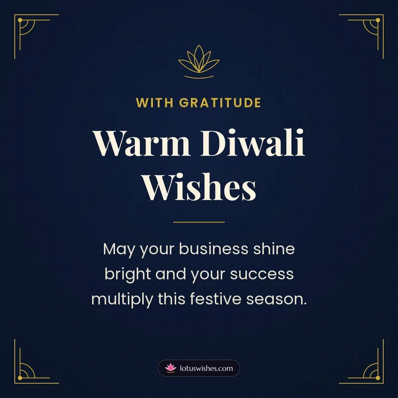 Warm Diwali Wishes – Business & Clients Diwali wishes image in English (square)