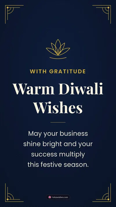 Warm Diwali Wishes – Business & Clients Diwali wishes image in English (story)