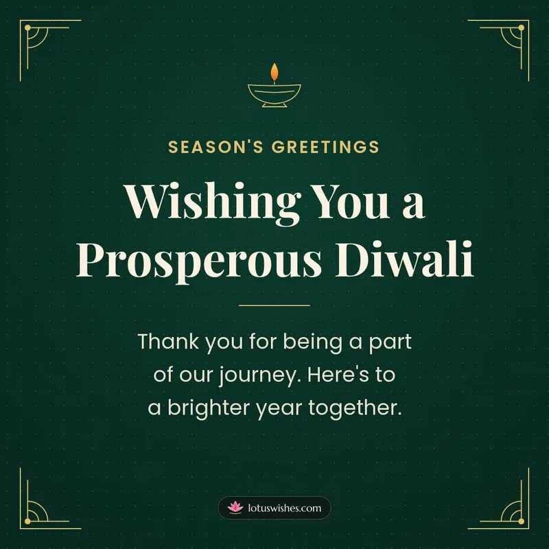 Wishing You a Prosperous Diwali – Business & Clients Diwali wishes image in English (square)