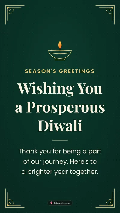 Wishing You a Prosperous Diwali – Business & Clients Diwali wishes image in English (story)