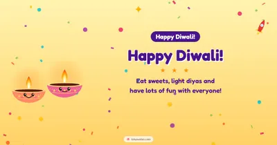 Happy Diwali! – Cute & Kids Diwali wishes image in English (landscape)