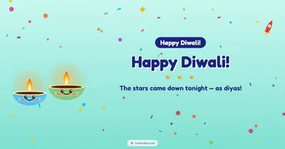 Happy Diwali! – Cute & Kids Diwali wishes image in English (landscape)