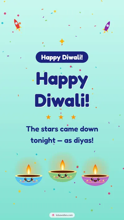 Happy Diwali! – Cute & Kids Diwali wishes image in English (story)