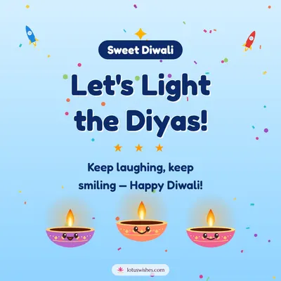 Let's Light the Diyas! – Cute & Kids Diwali wish in English