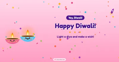 Happy Diwali! – Cute & Kids Diwali wishes image in English (landscape)