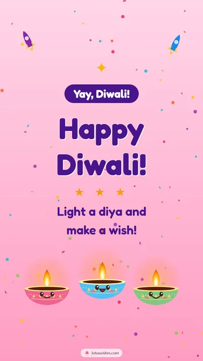 Happy Diwali! – Cute & Kids Diwali wishes image in English (story)