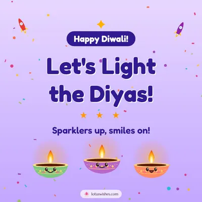 Let's Light the Diyas! – Cute & Kids Diwali wish in English