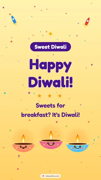 Happy Diwali! – Cute & Kids Diwali wishes image in English (story)