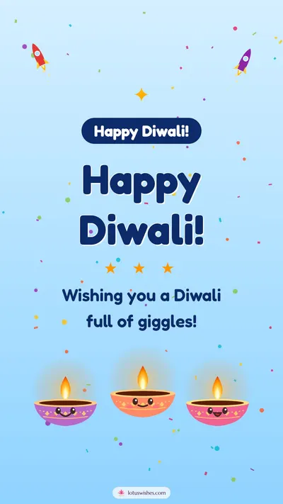Happy Diwali! – Cute & Kids Diwali wishes image in English (story)