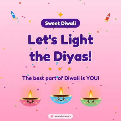 Let's Light the Diyas! – Cute & Kids Diwali wish in English