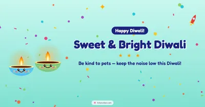 Sweet & Bright Diwali – Cute & Kids Diwali wishes image in English (landscape)