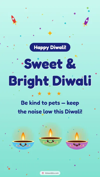 Sweet & Bright Diwali – Cute & Kids Diwali wishes image in English (story)