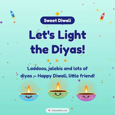 Let's Light the Diyas! – Cute & Kids Diwali wish in English