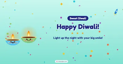 Happy Diwali! – Cute & Kids Diwali wishes image in English (landscape)