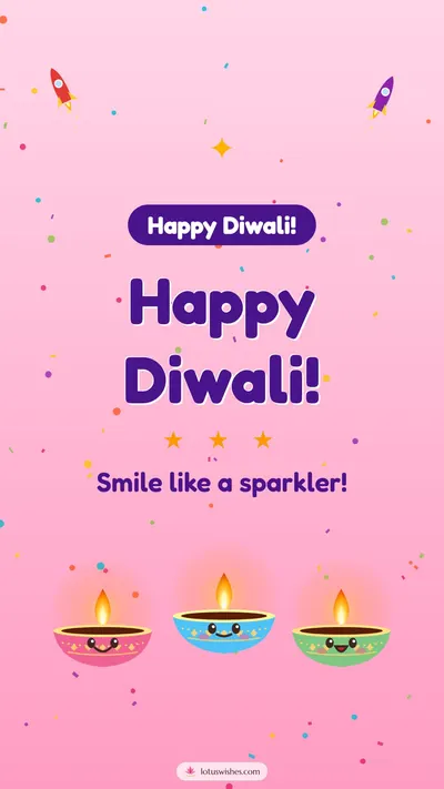 Happy Diwali! – Cute & Kids Diwali wishes image in English (story)