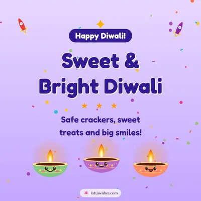 Sweet & Bright Diwali – Cute & Kids Diwali wish in English
