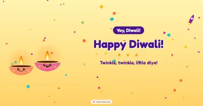 Happy Diwali! – Cute & Kids Diwali wishes image in English (landscape)