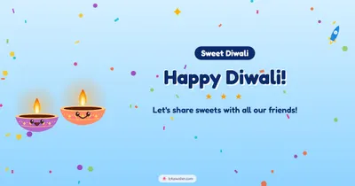Happy Diwali! – Cute & Kids Diwali wishes image in English (landscape)