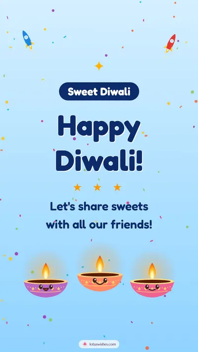 Happy Diwali! – Cute & Kids Diwali wishes image in English (story)