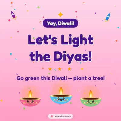 Let's Light the Diyas! – Cute & Kids Diwali wish in English