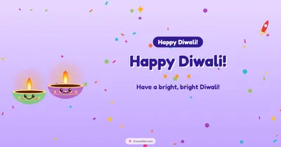 Happy Diwali! – Cute & Kids Diwali wishes image in English (landscape)