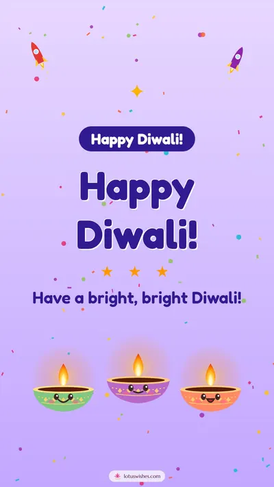 Happy Diwali! – Cute & Kids Diwali wishes image in English (story)