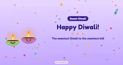 Happy Diwali! – Cute & Kids Diwali wishes image in English (landscape)