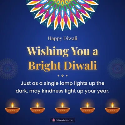 Wishing You a Bright Diwali – Diya & Rangoli Diwali wish in English