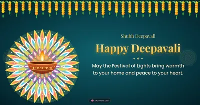 Happy Deepavali – Diya & Rangoli Diwali wishes image in English (landscape)