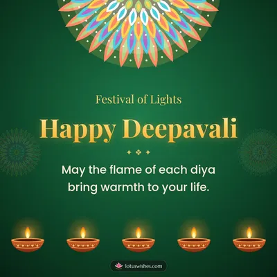 Happy Deepavali – Diya & Rangoli Diwali wish in English