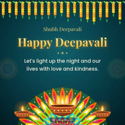 Happy Deepavali – Diya & Rangoli Diwali wish in English