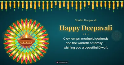 Happy Deepavali – Diya & Rangoli Diwali wishes image in English (landscape)