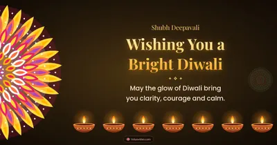 Wishing You a Bright Diwali – Diya & Rangoli Diwali wishes image in English (landscape)