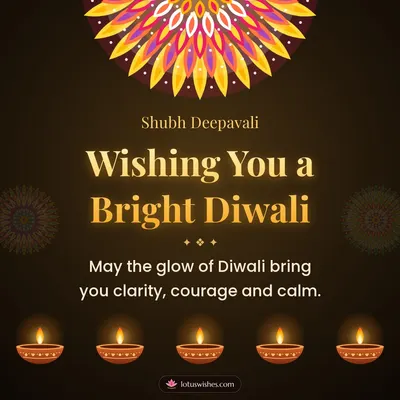 Wishing You a Bright Diwali – Diya & Rangoli Diwali wish in English