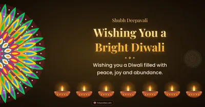 Wishing You a Bright Diwali – Diya & Rangoli Diwali wishes image in English (landscape)