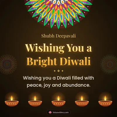 Wishing You a Bright Diwali – Diya & Rangoli Diwali wish in English