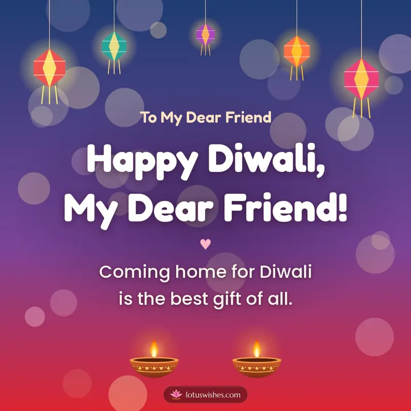 Happy Diwali, My Dear Friend! – Family & Friends Diwali wishes image in English (square)