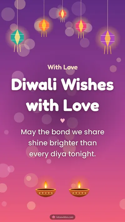 Diwali Wishes with Love – Family & Friends Diwali wishes image in English (story)