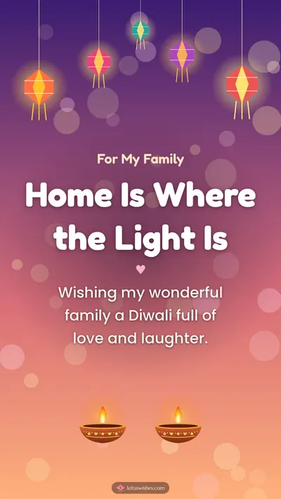 Home Is Where the Light Is – Family & Friends Diwali wishes image in English (story)