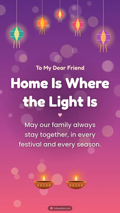 Home Is Where the Light Is – Family & Friends Diwali wishes image in English (story)
