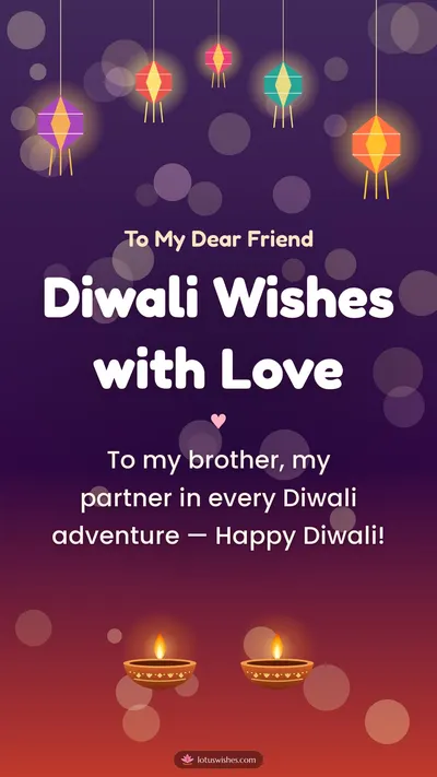 Diwali Wishes with Love – Family & Friends Diwali wishes image in English (story)