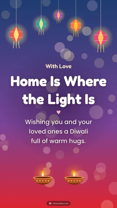 Home Is Where the Light Is – Family & Friends Diwali wishes image in English (story)