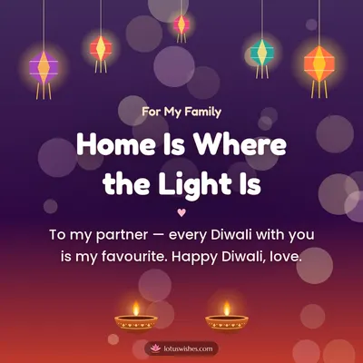 Home Is Where the Light Is – Family & Friends Diwali wish in English